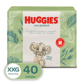 Pañales Huggies Eco Protect Talla XXG, 40uds