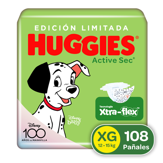 Pañales Huggies Active Sec Xtra-Flex XG, 108 uds. (Edición Limitada)