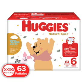 Pañales Huggies Natural Care XXXG, 63 uds