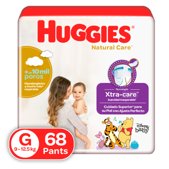 Pantaloncitos Huggies Natural Care G, 68 uds