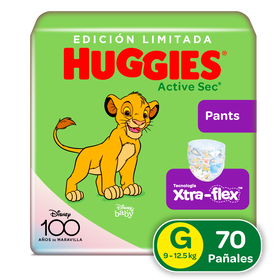 Pantaloncitos Huggies Active Sec Etapa 3/G 70uds