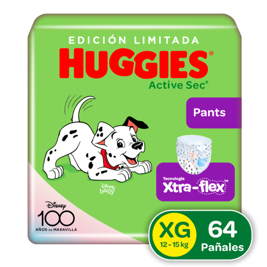 Pantaloncitos Huggies Active Sec Xtra-Flex XG, 64 uds. (Edición Limitada)