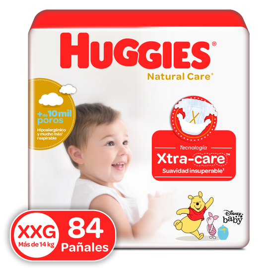 Pañales Huggies Natural Care XXG, 84uds