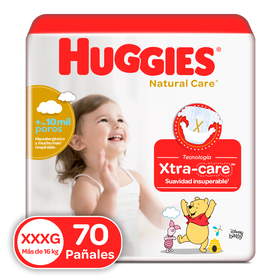 Pañales Huggies Natural Care XXXG, 70uds
